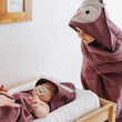 Charger l'image dans la galerie, Perlimpinpin - Serviette à capuchon pour enfant - Hibou