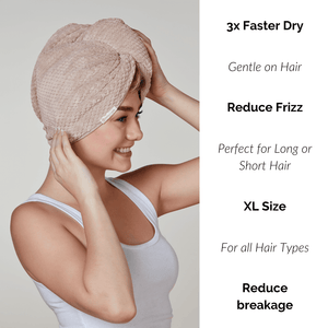 BOMBAY - Serviette de séchage pour cheveux (sable)
