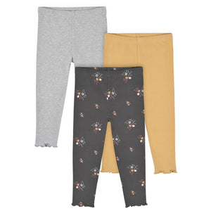 Lot de 3 leggings jaunes pour bébé fille