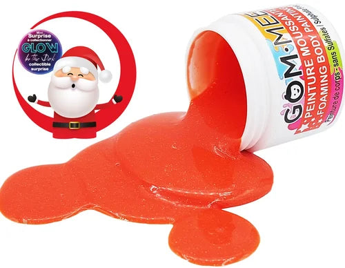 GOM-MEE - Nettoyant Peinture Moussante SCINTILLANTE ROUGE PÈRE NOËL Corps avec GLOW 60g