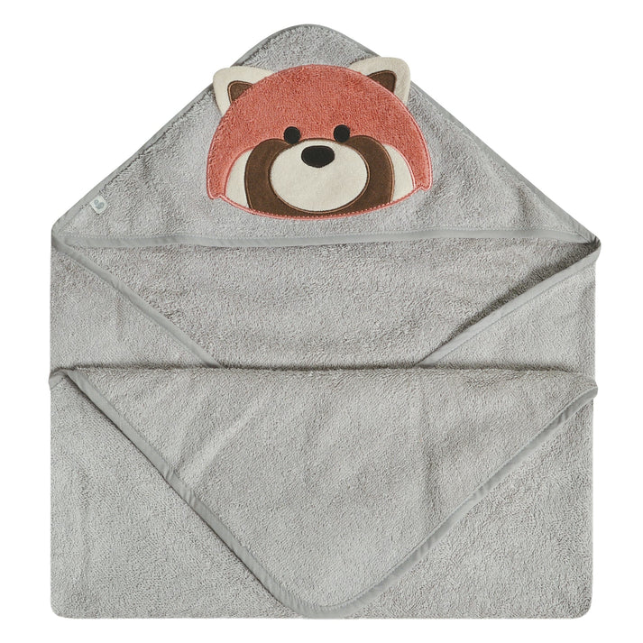 Perlimpinpin - Serviette à capuchon pour bébé - Pandas Rouge