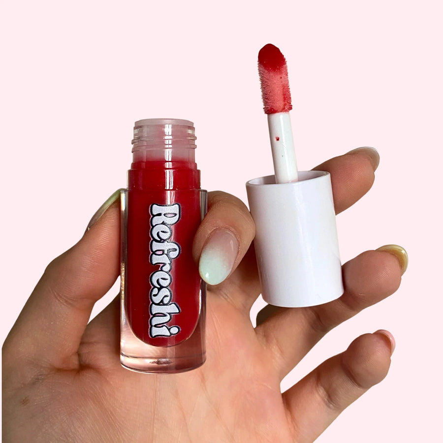 REFRESHI - Huile à lèvres teintée - Rouge Scarlet
