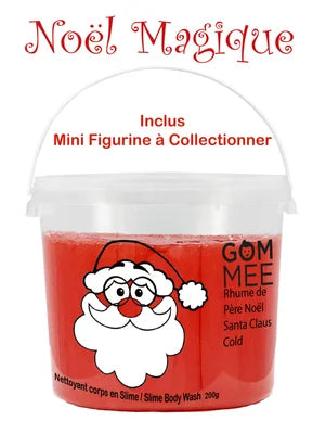 GOM-MEE - SEAU Slime Moussante Pere Noël ROUGE avec Mini FIGURINE