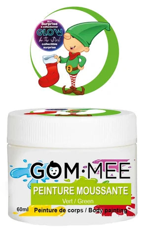 GOM-MEE - Nettoyant Peinture Moussante SCINTILLANTE VERTE LUTIN COQUIN Corps avec GLOW 60g
