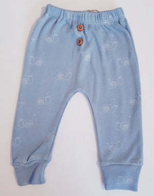 Pantalon en coton biologique - Bleu escargot - Badaboom