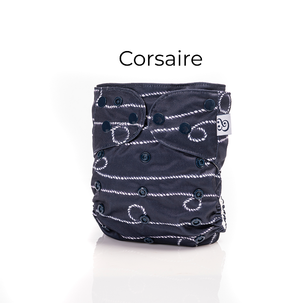 Couche à poche - avec insert de type trifold en bambou - Taille unique - Corsaire - Mme & Co 2.0