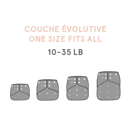 Couche à poche - avec 2 inserts en bambou - Taille unique - Paresseux - La Petite Ourse