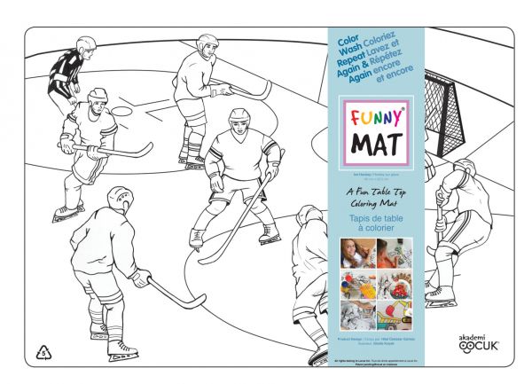 Tapis de table à colorier - Hockey - Blanc - Funny Mat